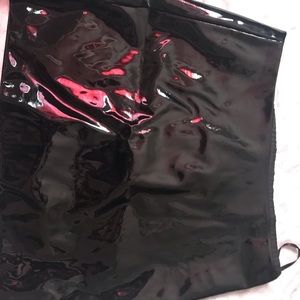 Black wet liquid skirt